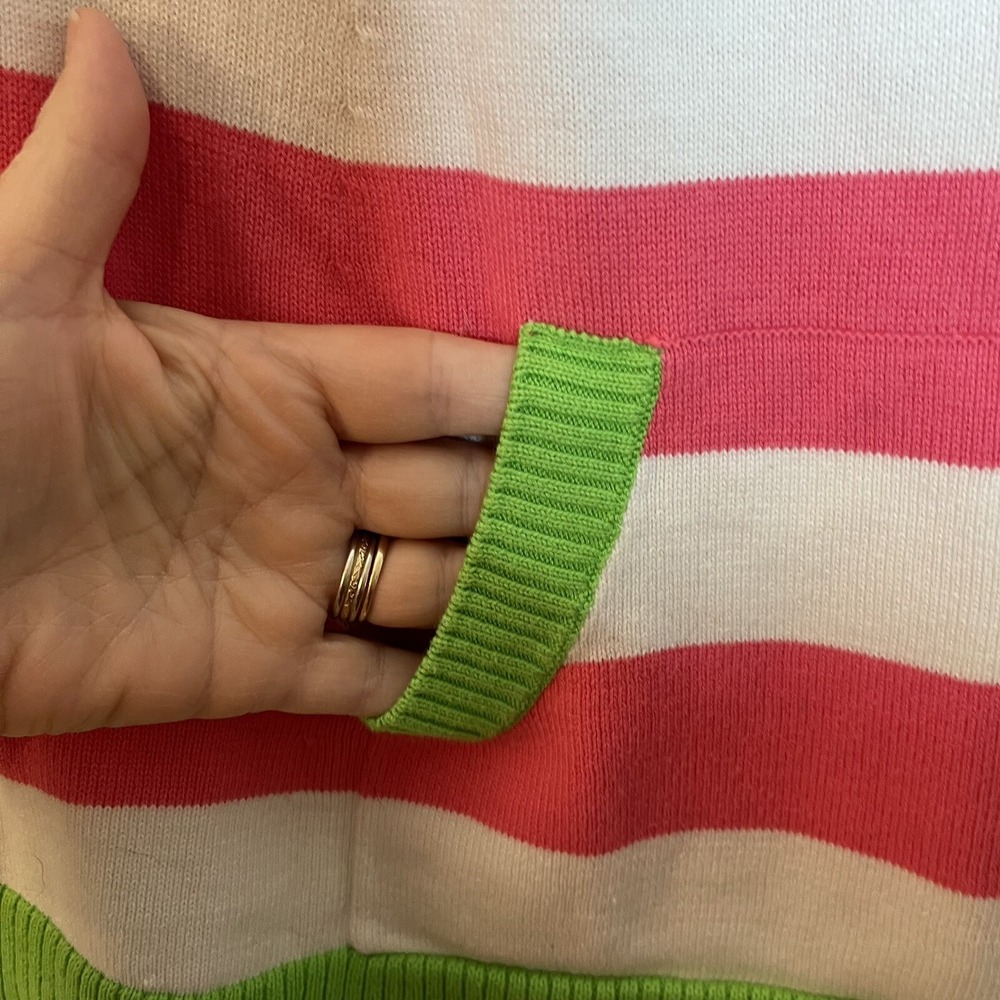 LILLY PULITZER Girls Knit Poncho Sweater Striped Size‎ XL Pink Green - Picture 3 of 6